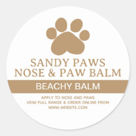 Pegatina Redonda Perro Pequeña empresa Hogar PAW BALM