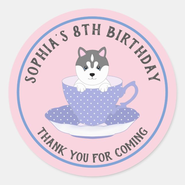 Pegatina Redonda Perro personalizado (Anverso)