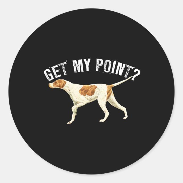 Pegatina Redonda Perro picante divertido recibe mi regalo de Perro  (Anverso)