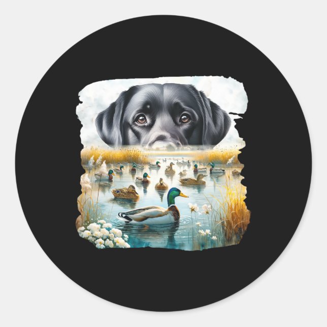 Pegatina Redonda Perro recuperador de Labrador perro perro perrera  (Anverso)