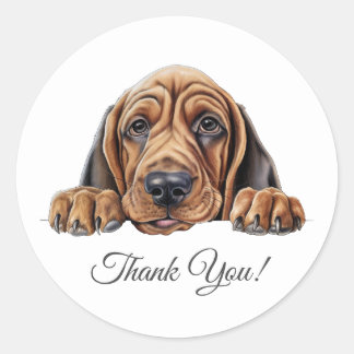Pegatina Redonda Perro sangriento gracias