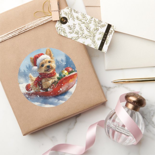 Pegatina Redonda Perro terrorífico de la bahía de Chesapeake en Nav (Regalar)