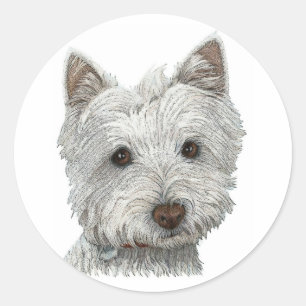 Pegatina Redonda Perro Westie