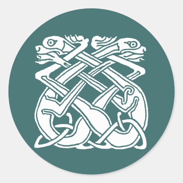 Pegatina Redonda Perros celtas (Anverso)