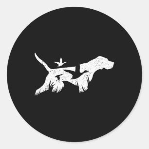 Pegatina Redonda Perros de caza Gsp de punteros de corto alcance al