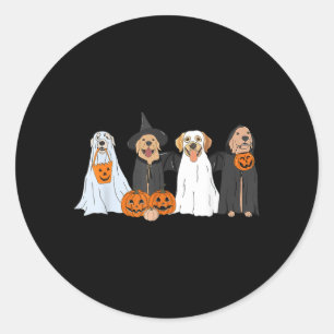 Pegatina Redonda Perros fantasmales de Halloween de adorable Labrad