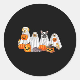 Pegatina Redonda Perros Fantasmas de Halloween _ Sobre de Dulzura d