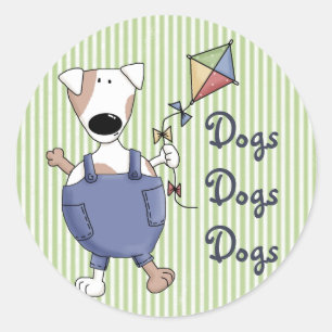 Pegatina Redonda Perros Perros Perros Personalizado