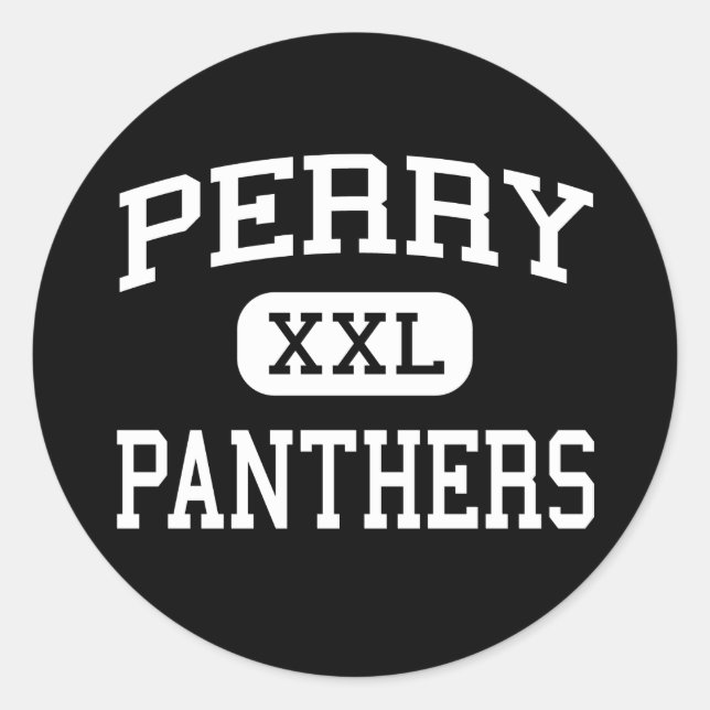 Pegatina Redonda Perry - Panthers - High School - Massillon Ohio (Anverso)