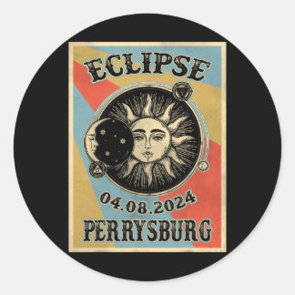 Pegatina Redonda Perrysburg - Eclipse solar 2024