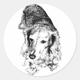 Pegatina Redonda Persevera – Dachshund