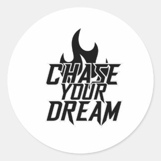 Pegatina Redonda "PERSIGUE SU SUEÑO" Diseño Gráfico MOTIVACIONAL