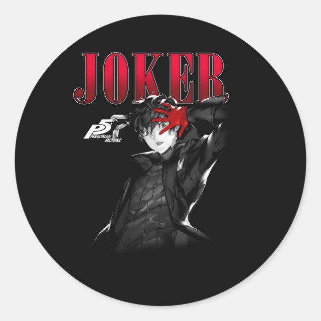 Pegatina Redonda Persona 5 Joker Neutral (Anverso)