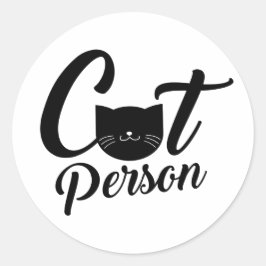 Pegatina Redonda Persona del gato