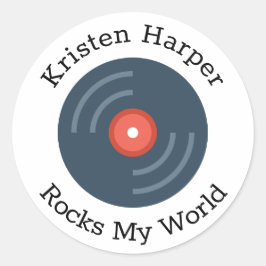 Pegatina Redonda Persona personalizado sacude mi mundo personalizad