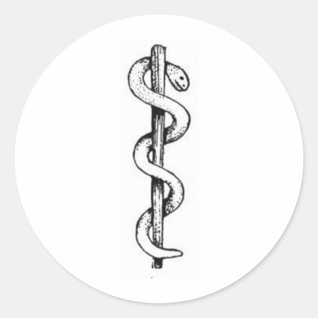 Pegatina Redonda Personal de Asclepius (Anverso)