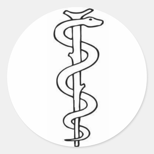 Pegatina Redonda Personal de Asclepius (Anverso)