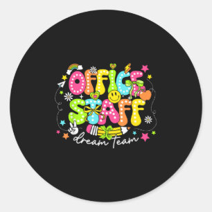 Pegatina Redonda Personal De Office Dream Team First Day Retro