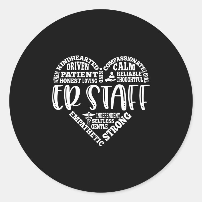 Pegatina Redonda Personal del Servicio de Emergencias (Anverso)