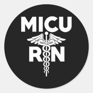 Pegatina Redonda Personal Rn de la Unidad de Atención Intensiva de