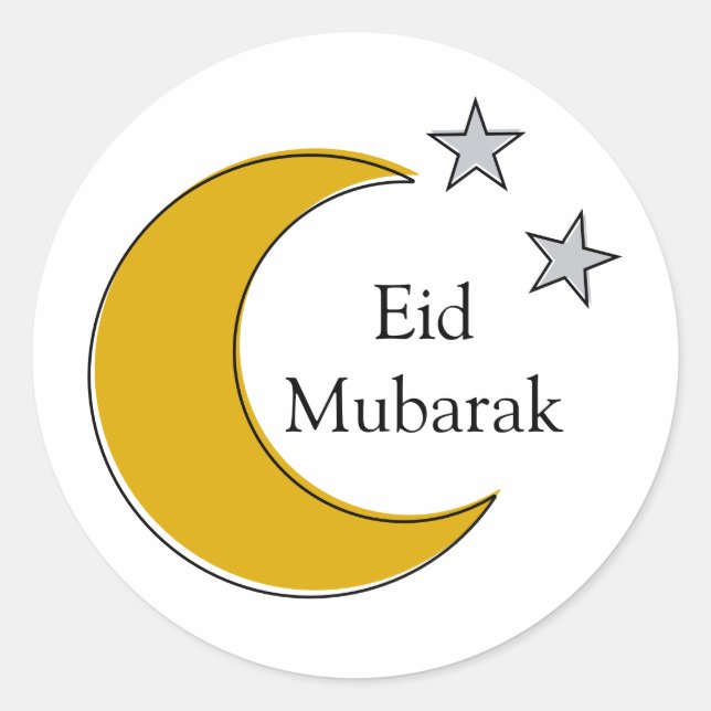 Pegatina Redonda Personalised Eid Mubarak Stickers (Anverso)