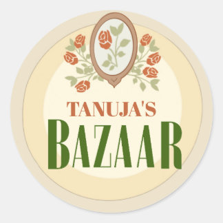 Pegatina Redonda Personalised Mendhi Stickers |Henna Night Stickers