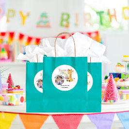 Pegatina Redonda Personalised Thank You - Cute Safari-Animal Themed