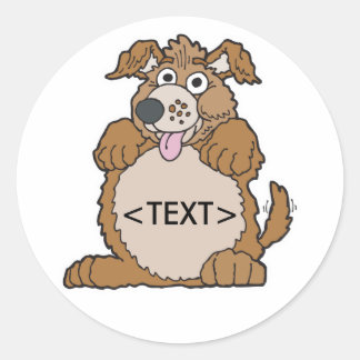 Pegatina Redonda Personaliza a un perro cachorro,<TEXT>