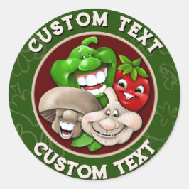 Pegatina Redonda Personaliza Cocina de Comida Italiana Feliz Negoci