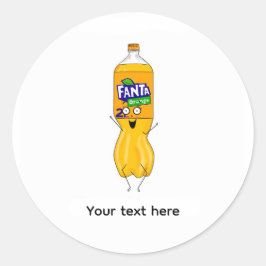 Pegatina Redonda Personaliza fantástica, soda naranja