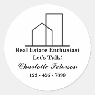 Pegatina Redonda Personaliza Inmobiliaria Realtor