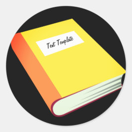 Pegatina Redonda Personaliza tu Emoji de libros amarillos