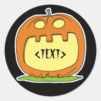 Pegatina Redonda Personaliza un Jack-O-Lantern, (a)