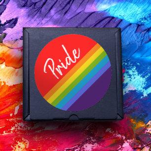 Pegatina Redonda Personalizable audaz y brillante orgullo LGBT orgu