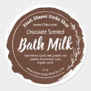 Pegatina Redonda Personalizable Bath Milk Label Empresarial a mano
