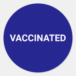 Pegatina Redonda Personalizable blanco azul cobalto vacunado simple