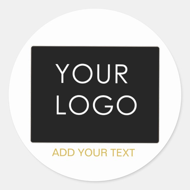 Pegatina Redonda Personalizable Business Añadir logotipo blanco mod (Anverso)