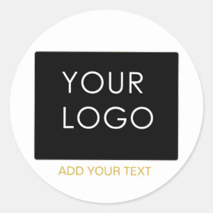 Pegatina Redonda Personalizable Business Añadir logotipo blanco mod