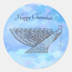 Pegatina Redonda Personalizable Chanukah Pegatina, pequeño