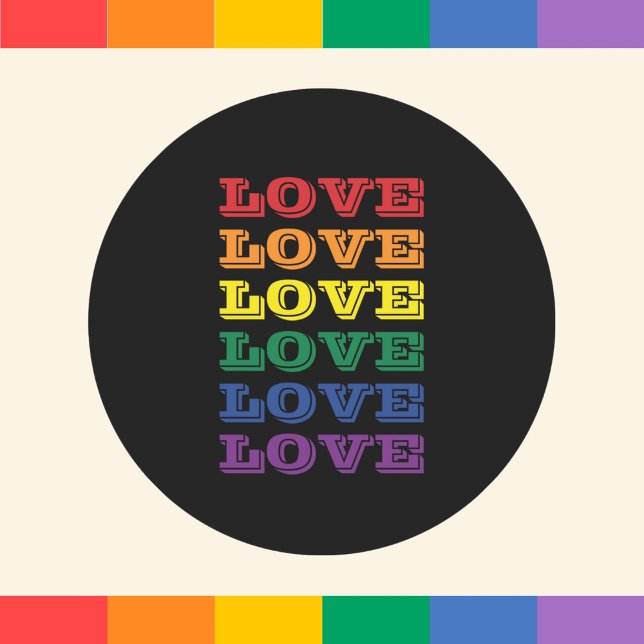 Pegatina Redonda PERSONALIZABLE de amor del orgullo gay LGBTQ repit (Subido por el creador)