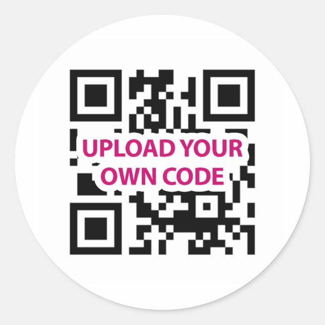 Pegatina Redonda Personalizable de código QR (Anverso)
