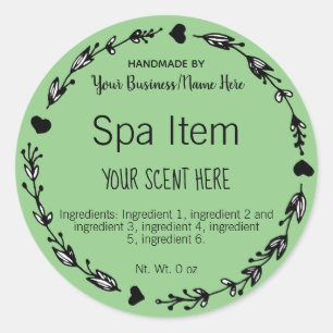 Pegatina Redonda Personalizable de color Spa para pequeñas empresas