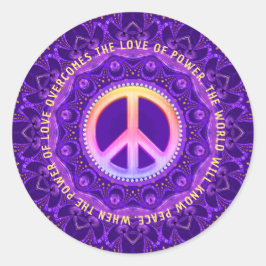 Pegatina Redonda Personalizable de Energía del Poder del Amor Paz
