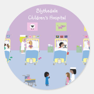 Pegatina Redonda Personalizable de hospital infantil