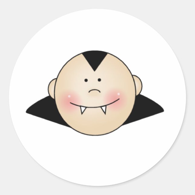 Pegatina Redonda Personalizable Drácula (Anverso)