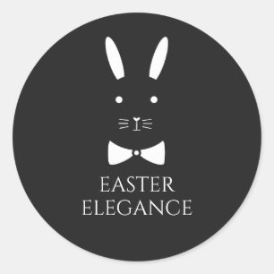 Pegatina Redonda Personalizable Easter Elegance Bunny