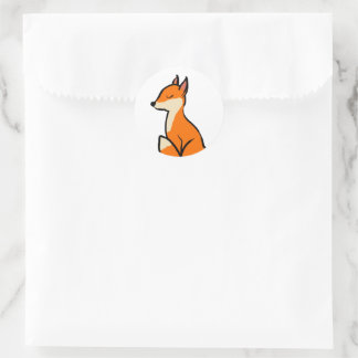 Pegatina Redonda Personalizable Fox