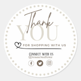 Pegatina Redonda Personalizable Gracias por comprar con nosotros