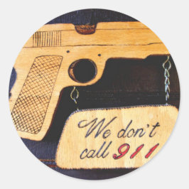 Pegatina Redonda Personalizable Gun Humor Pegatinas