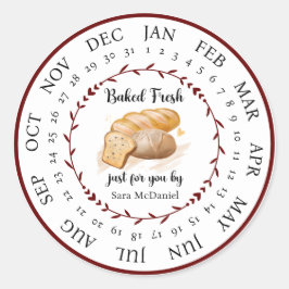 Pegatina Redonda Personalizable Horneado Fresco Sólo Para Tu Pegati